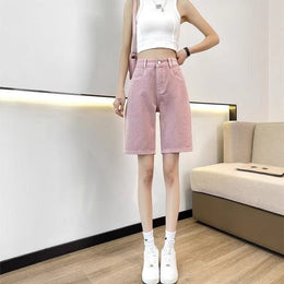 Women Slim Fit High-Rise Denim Shorts