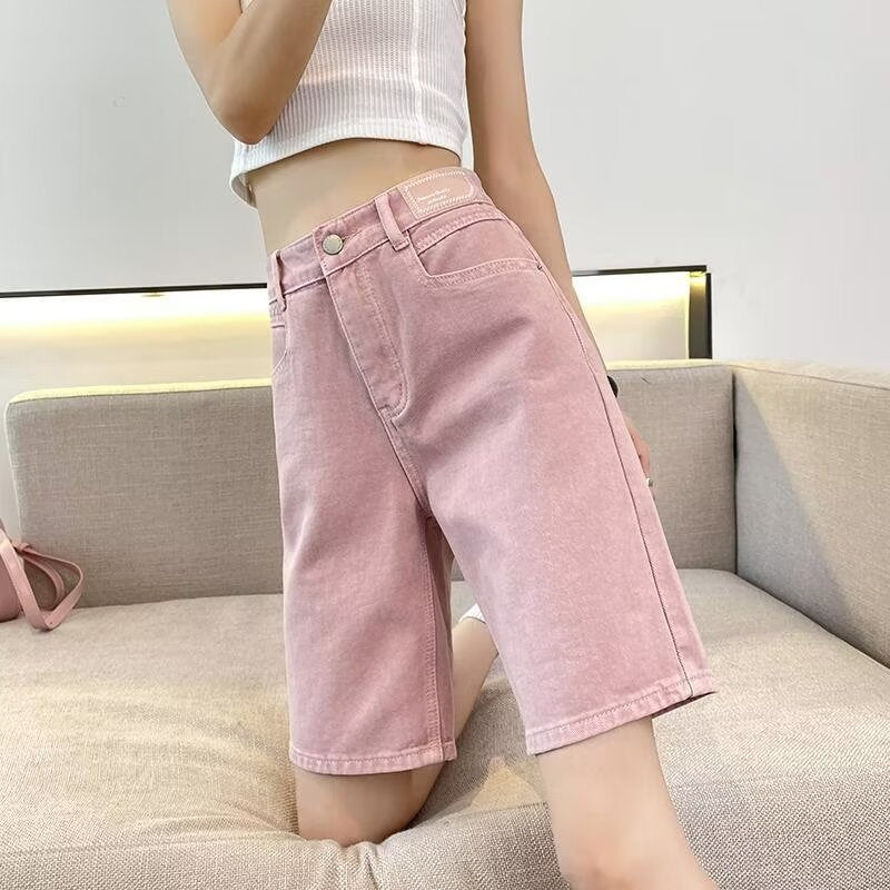 Women Slim Fit High-Rise Denim Shorts