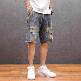 Men Regular Fit Knee Length Denim Shorts