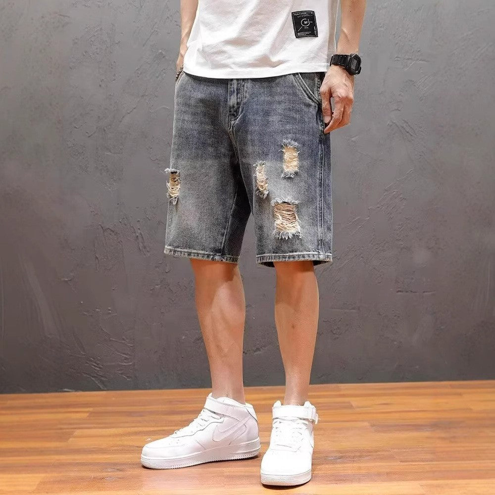 Men Regular Fit Knee Length Denim Shorts