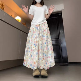 Women Printed Mid-Rise Relaxed Fit Pleated Culottes Trousers