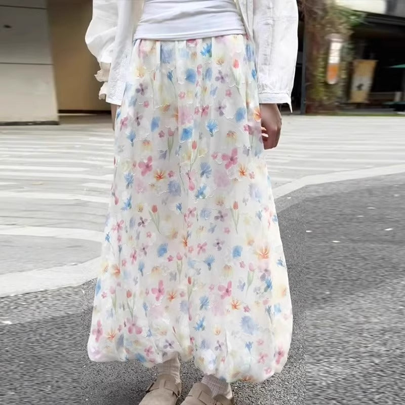 Women Printed Mid-Rise Relaxed Fit Pleated Culottes Trousers