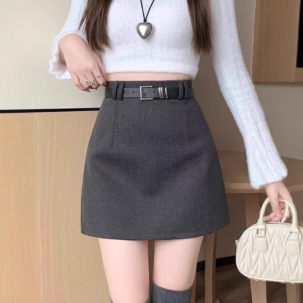 Women Knitted A-Line Mini Skirt