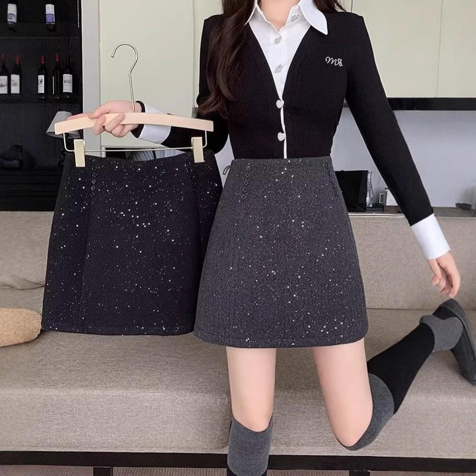 Embellished A-Line Mini Skirt