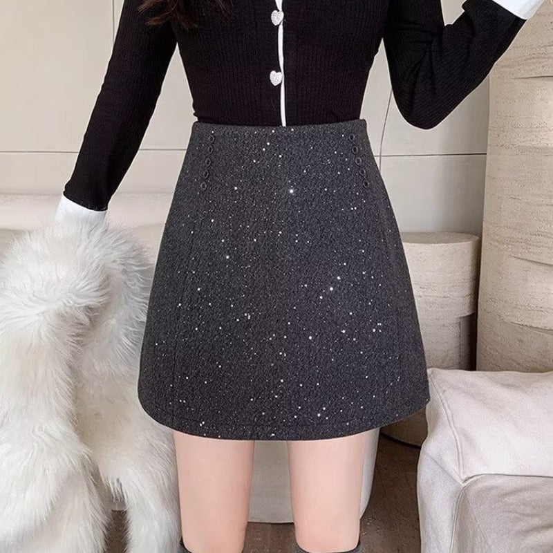 Embellished A-Line Mini Skirt