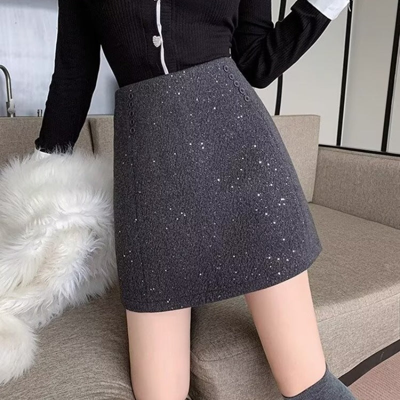 Embellished A-Line Mini Skirt