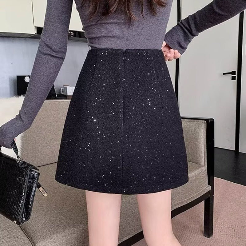 Embellished A-Line Above Knee Skirt