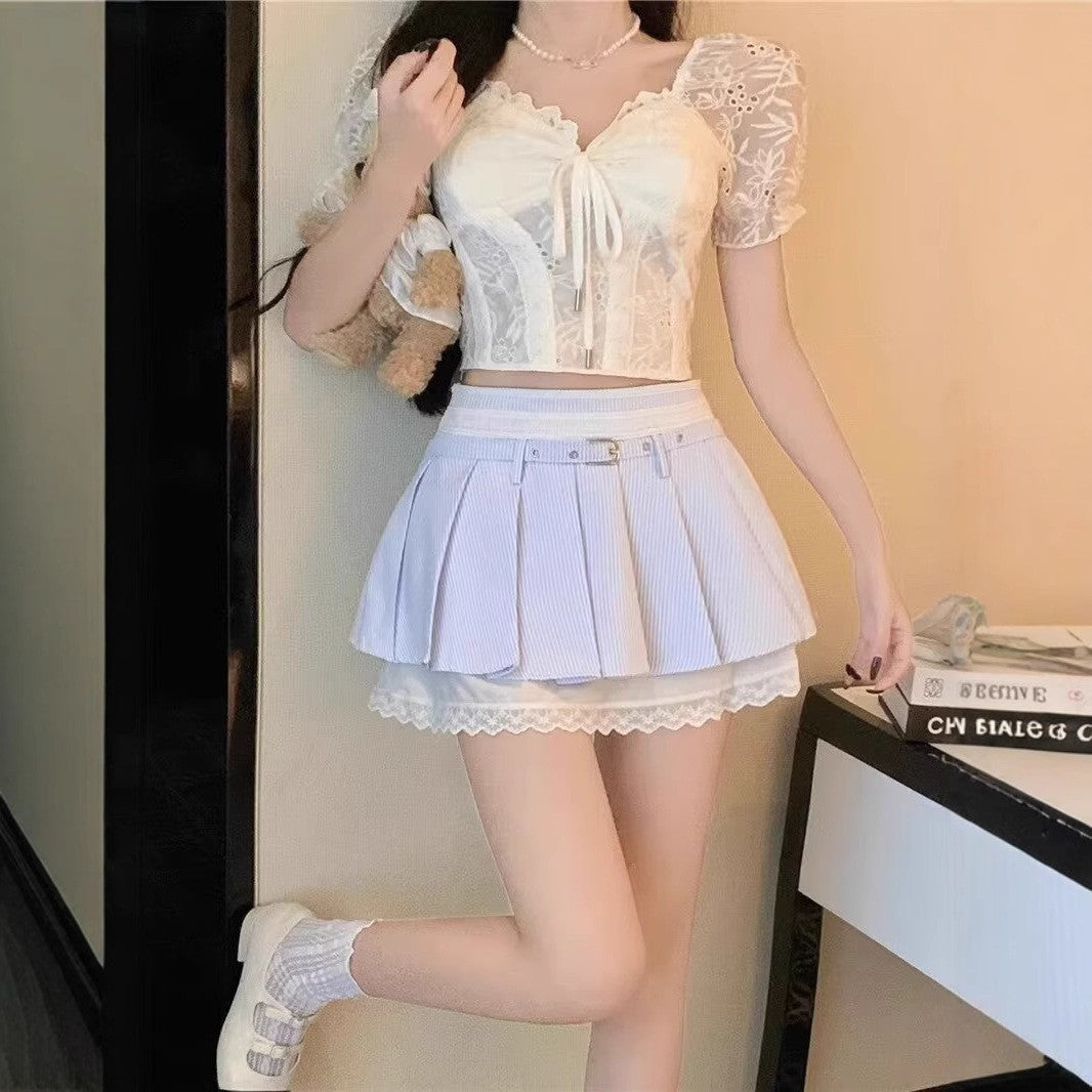 Printed Flared Mini Skirt