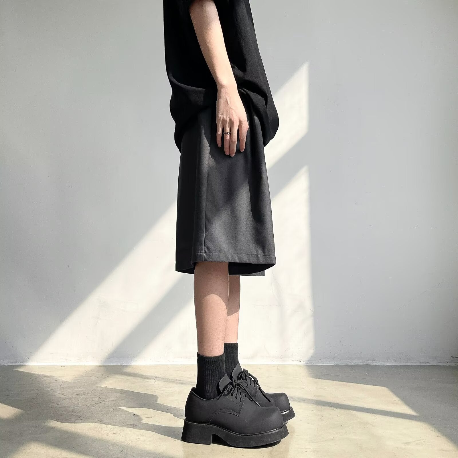 Men Solid Low-Rise Outdoor Shorts