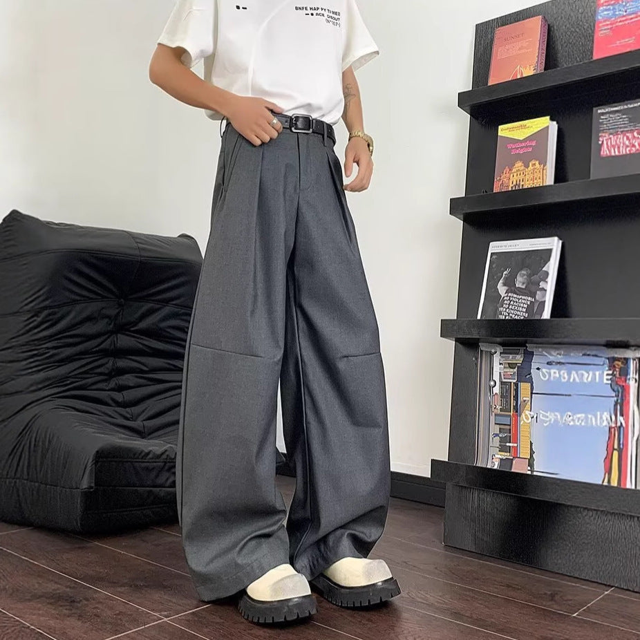 Men Loose Fit Mid-Rise Easy Wash Parallel Trouser