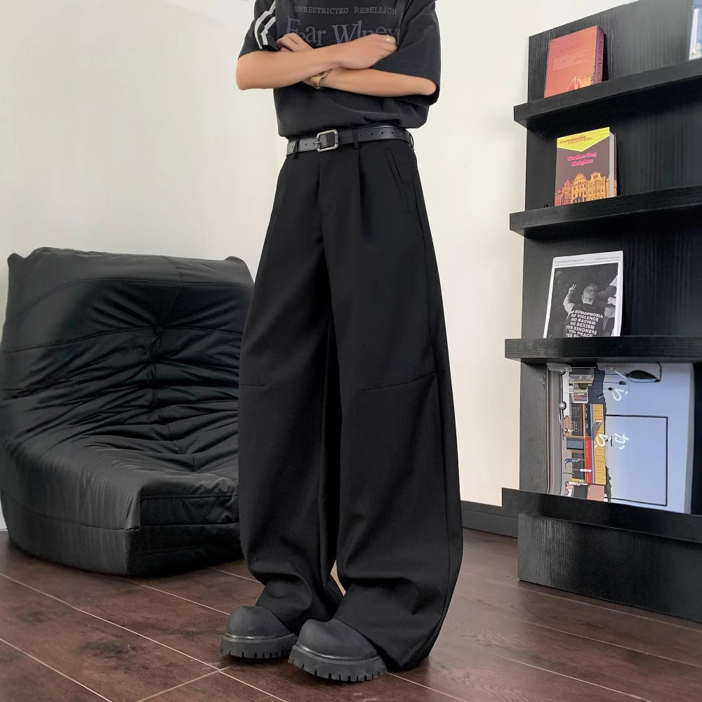 Men Loose Fit Mid-Rise Easy Wash Trousers