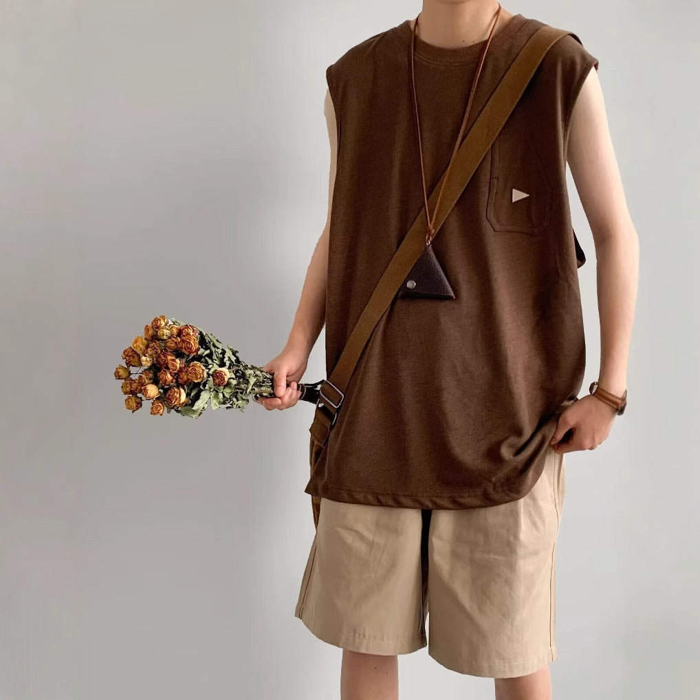 Men Solid Round Neck Relaxed Fit T-shirt