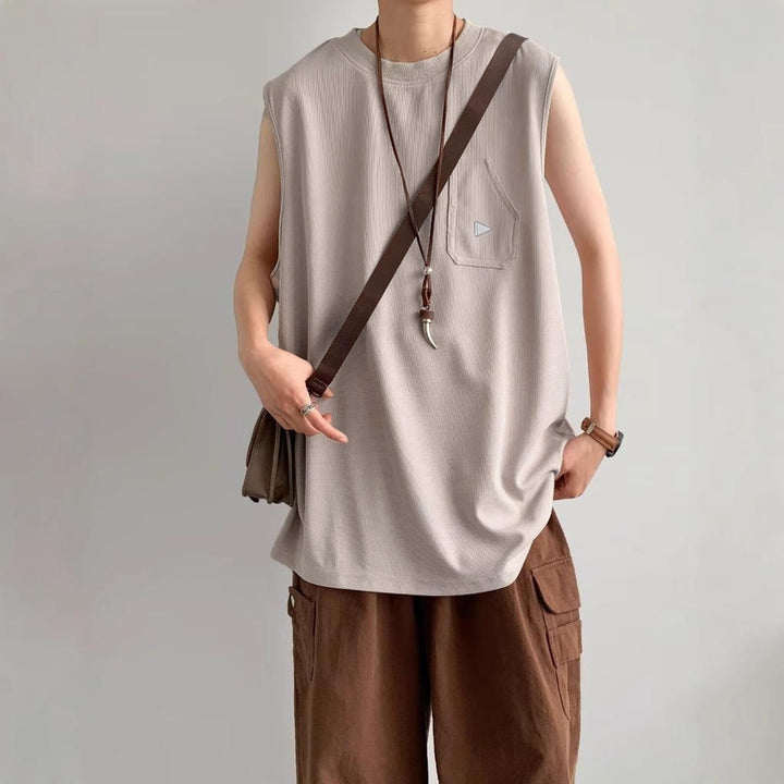 Round Neck Raw Edge Relaxed Fit T-shirt