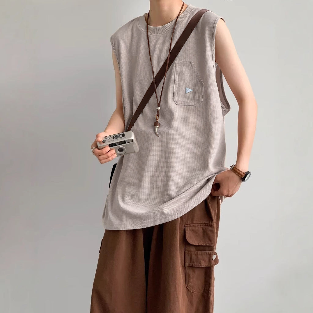 Round Neck Raw Edge Relaxed Fit T-shirt