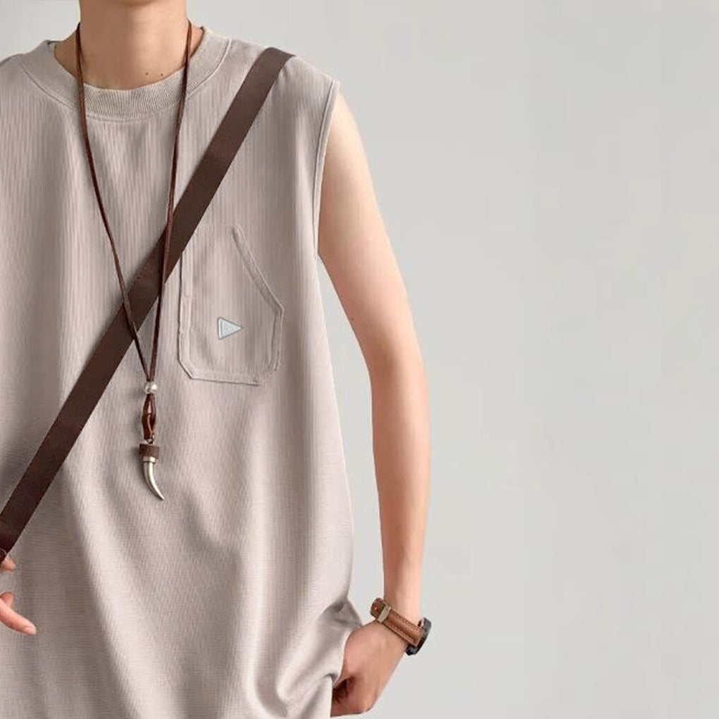 Round Neck Raw Edge Relaxed Fit T-shirt