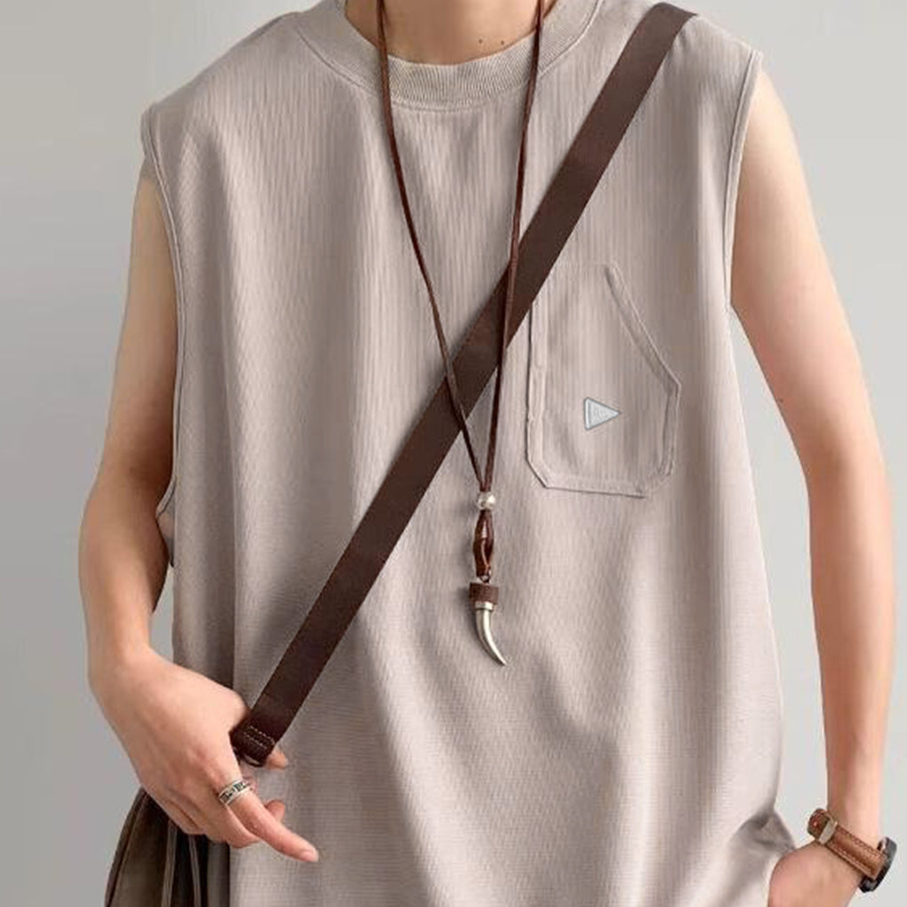 Round Neck Raw Edge Relaxed Fit T-shirt