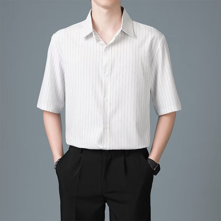 Striped Cutaway Collar Shirt