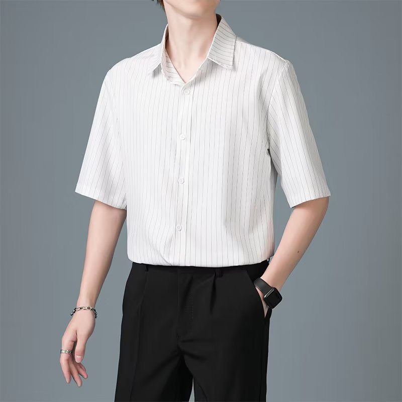 Striped Cutaway Collar Shirt