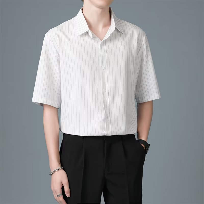 Striped Cutaway Collar Shirt