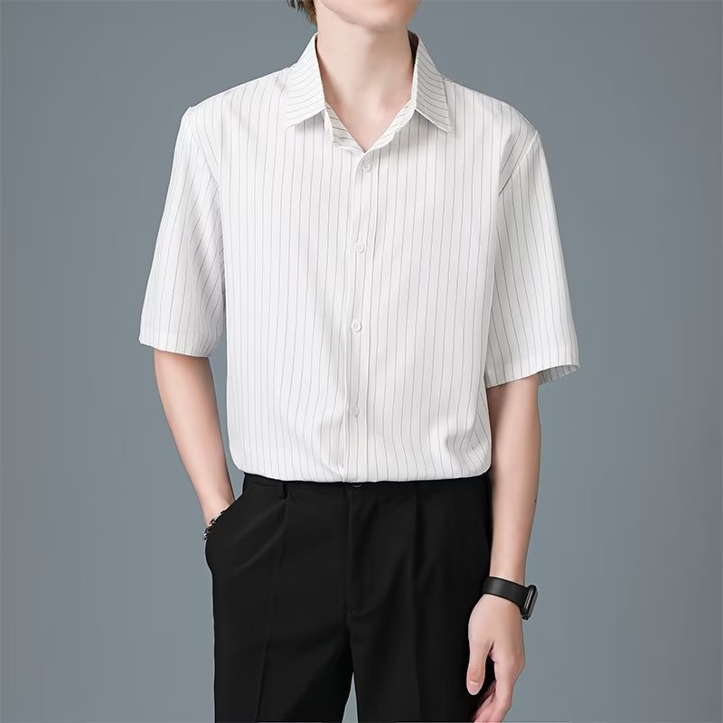 Striped Cutaway Collar Shirt