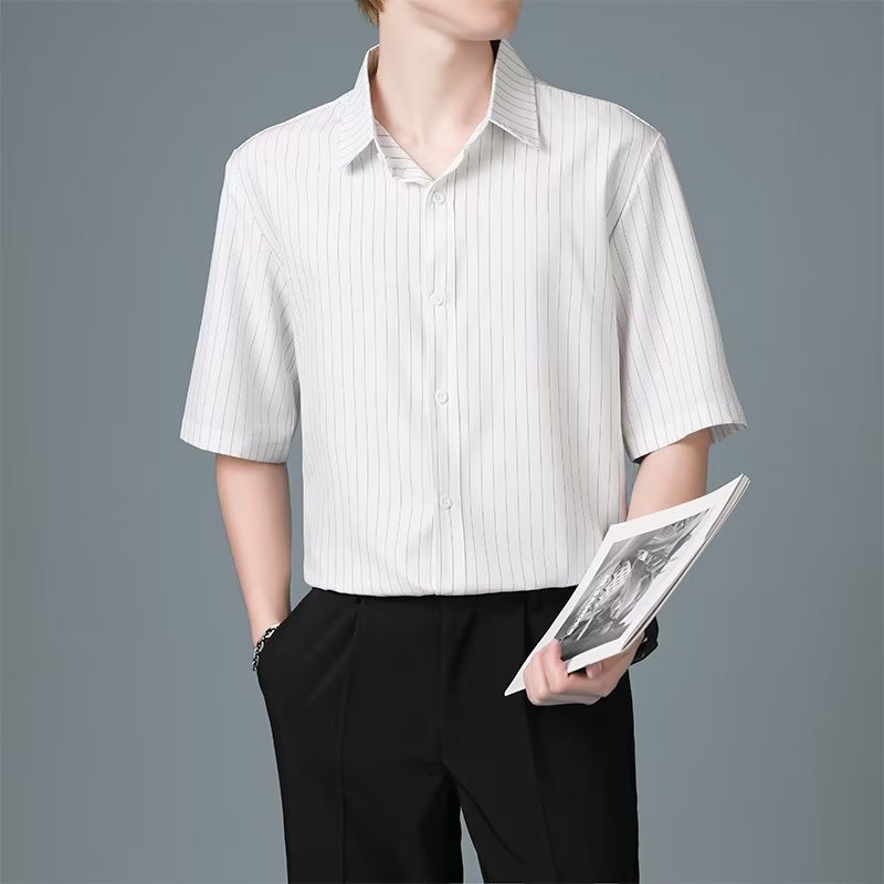 Striped Cutaway Collar Shirt
