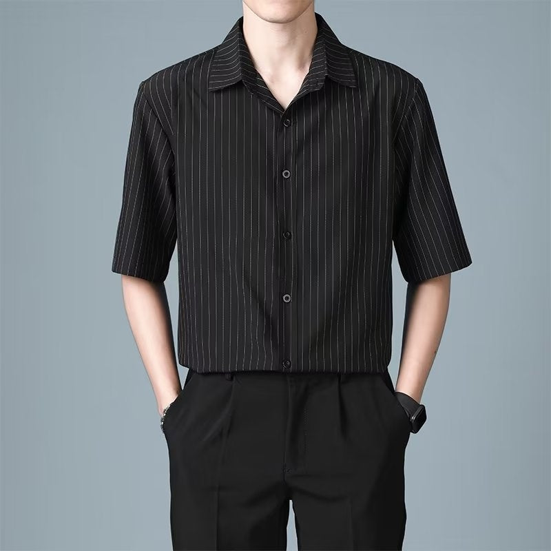 Striped Cutaway Collar Shirt