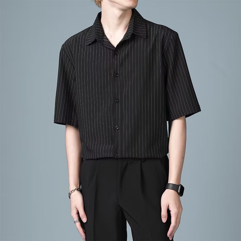Striped Cutaway Collar Shirt
