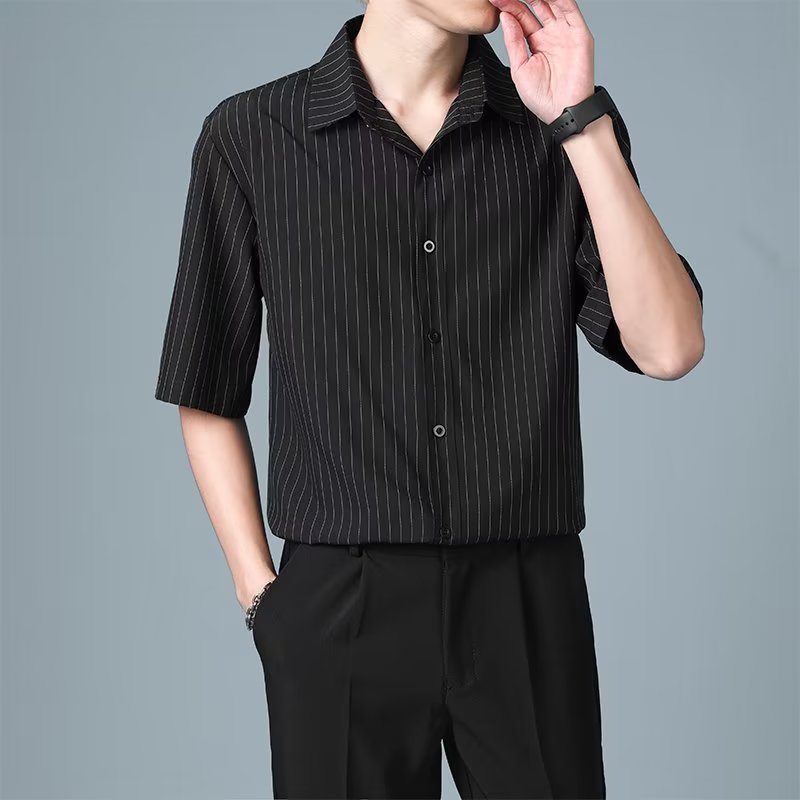 Striped Cutaway Collar Shirt