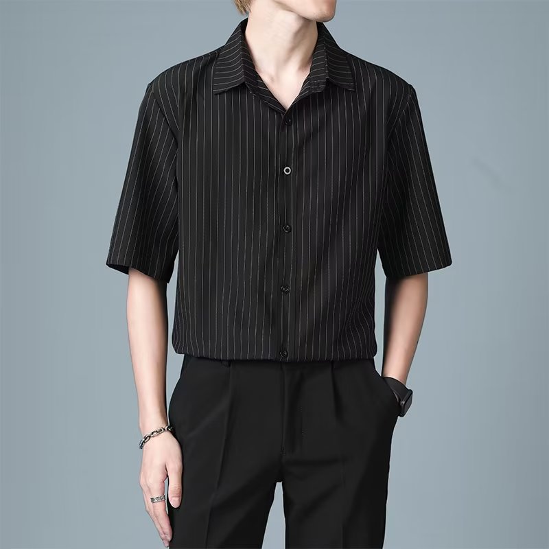 Striped Cutaway Collar Shirt