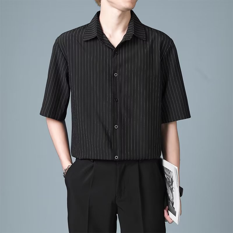 Striped Cutaway Collar Shirt