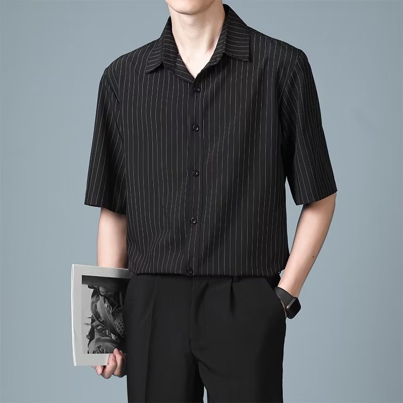 Striped Cutaway Collar Shirt