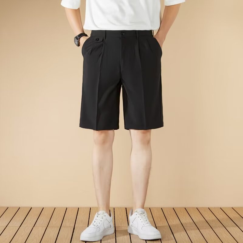 Men Regular Fit Knee Length Solid Shorts