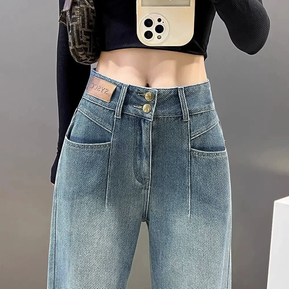 Women Wide Leg Mid-Rise Light Fade Jeans