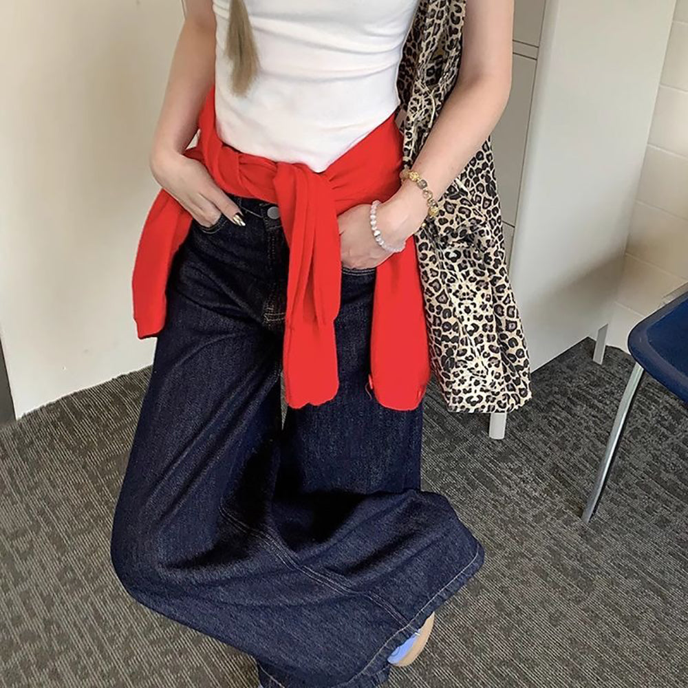 Women Wide Leg Light Fade Jeans