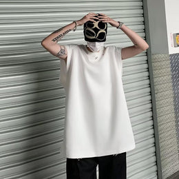 Men Solid Round Neck Oversized T-shirt