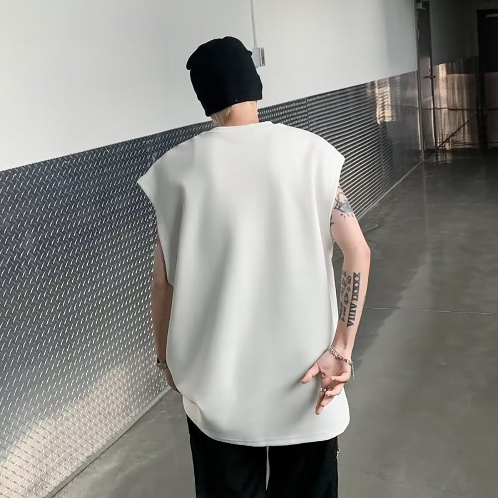 Men Solid Round Neck Oversized T-shirt