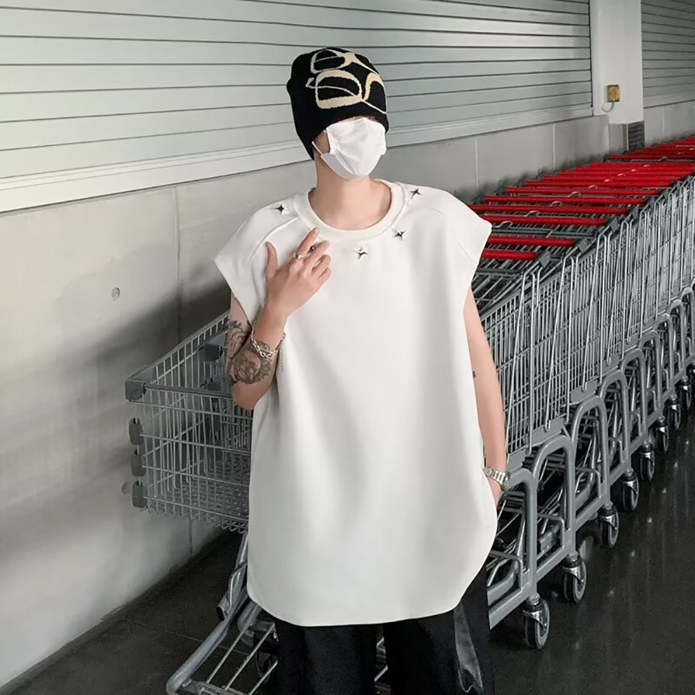Men Solid Round Neck Oversized T-shirt
