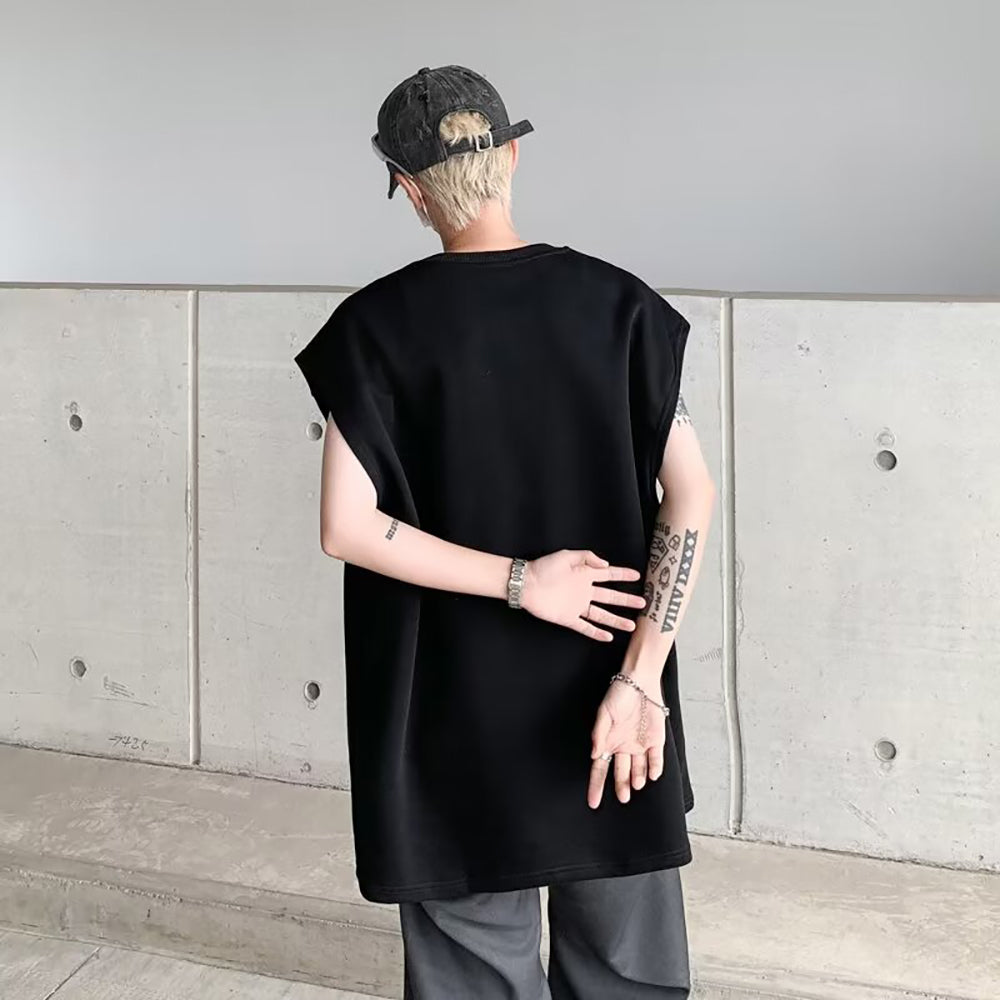Men Solid Round Neck  Oversized T-shirt