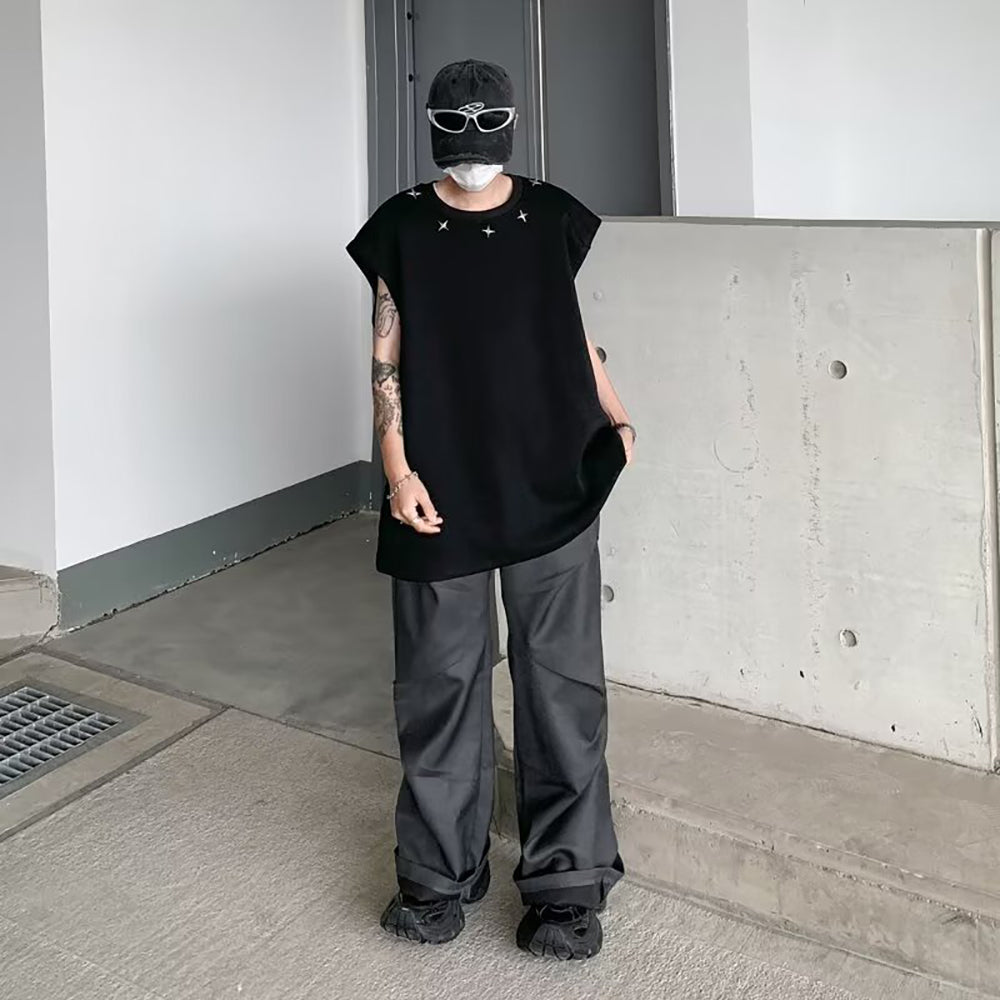 Men Solid Round Neck  Oversized T-shirt