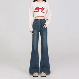 Women Bootcut Mid-Rise Light Fade Stretchable Jeans