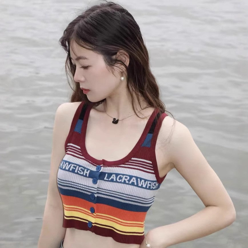 Women Self Design Crop Top