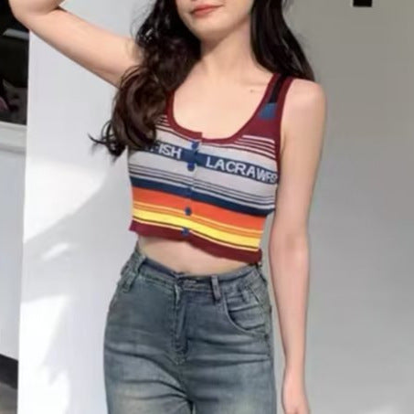 Women Self Design Crop Top