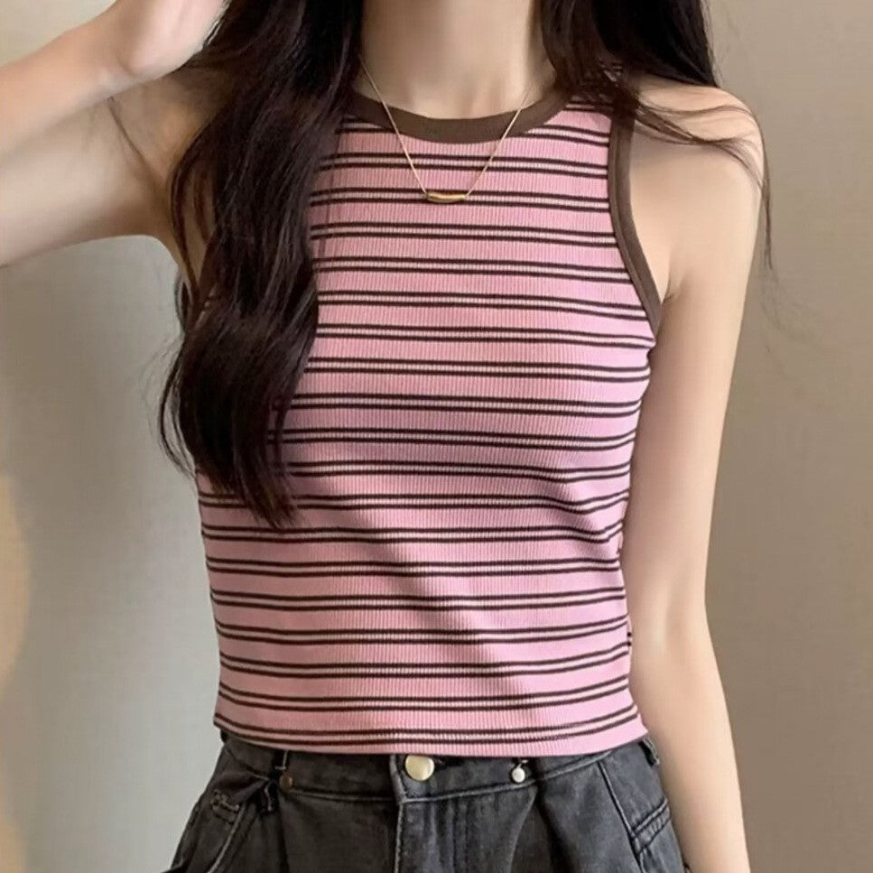 Women Striped Crop Top