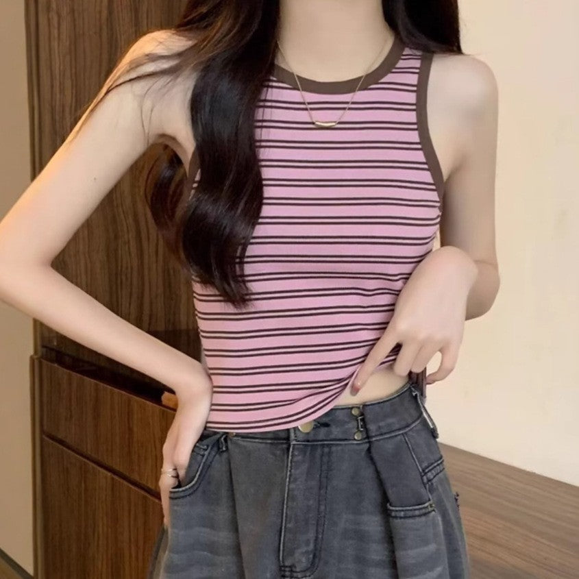 Women Striped Crop Top