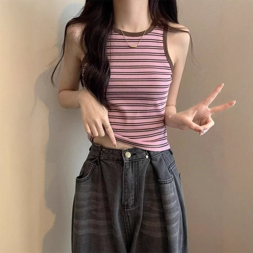 Women Striped Crop Top
