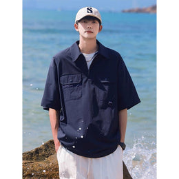 Men Solid Spread Collar Casual Shirt