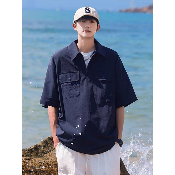 Men Solid Spread Collar Casual Shirt