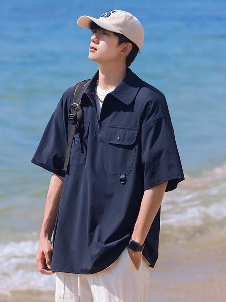 Men Solid Spread Collar Casual Shirt