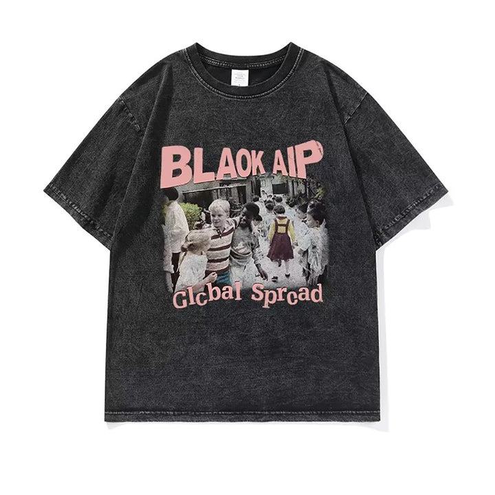 Men Graphic Printed Round Neck Cotton Relaxed Fit T-shirt