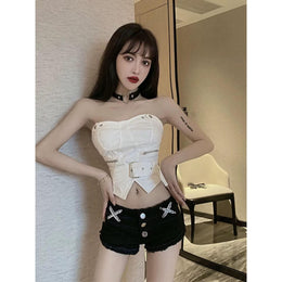 Solid Mid-Rise Hot Pants